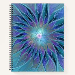 Cuaderno Blue Purple Flower Dream Resumen arte fractal