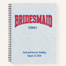 Cuaderno Blue + Red Faux Glitter BRIDESMAID Bachelorette