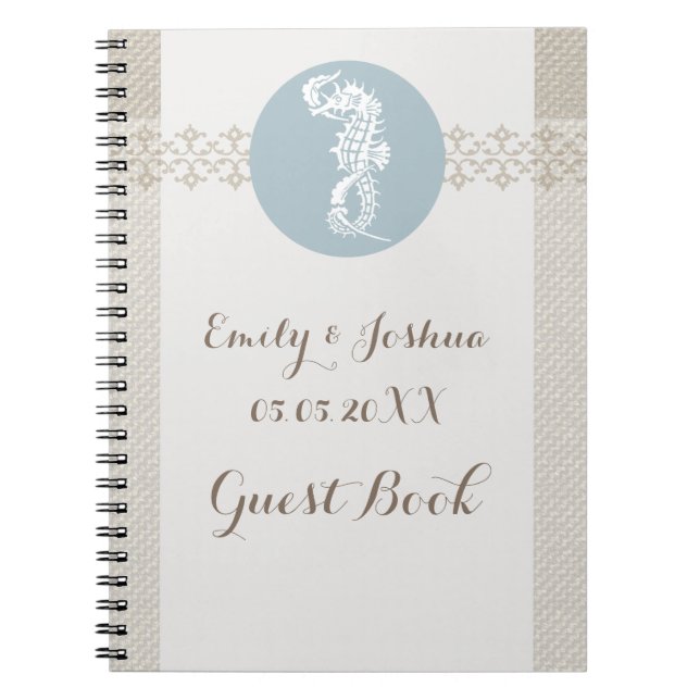 Cuaderno Blue Seahorse Blue Classic Nautical Elegant (Frente)