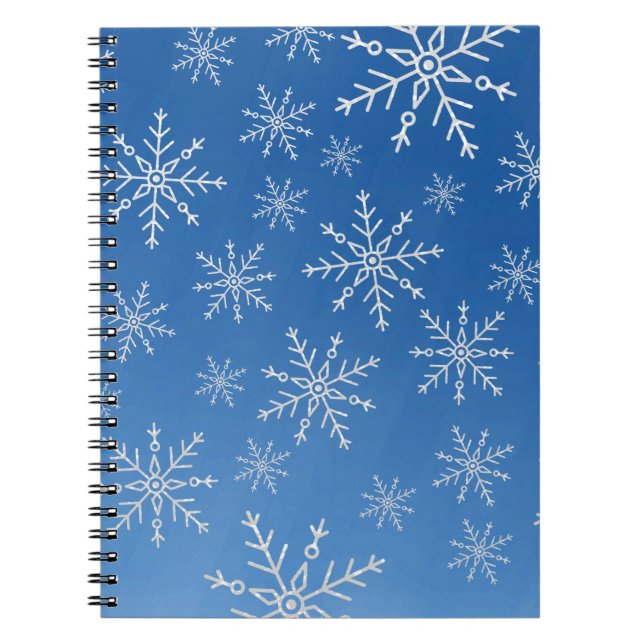 Cuaderno Blue Snowflake Notebook – Winter Aesthetic Journal (Frente)
