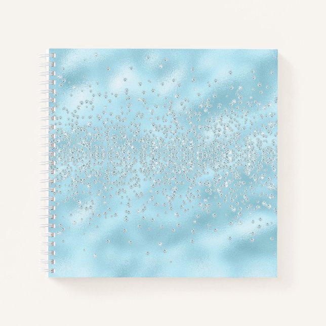 Cuaderno Blue Sparkle Bling Crystals (Anverso)