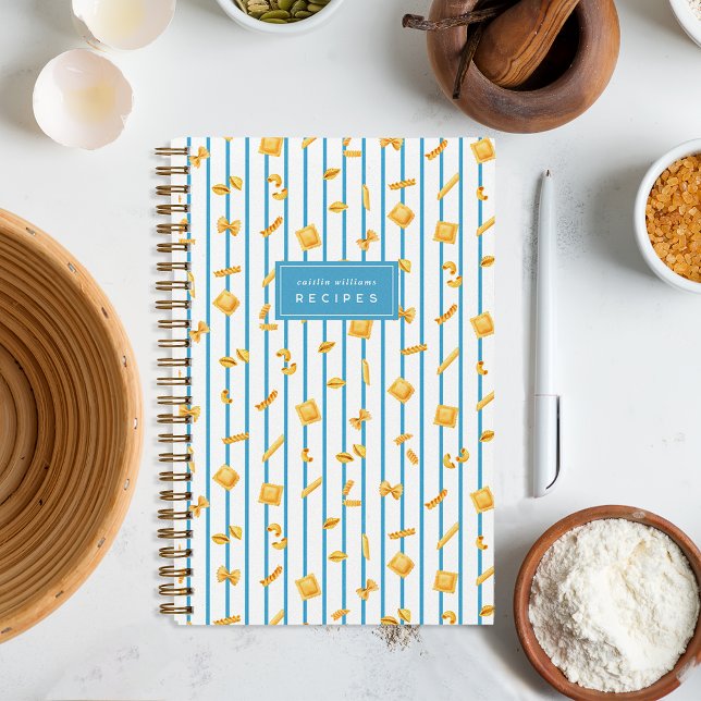 Cuaderno Blue Stripe | Pasta Shapes Personalized (Subido por el creador)