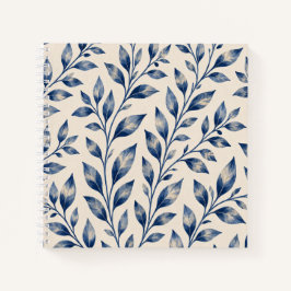 Cuaderno Blue Watercolor Foliage Notebook