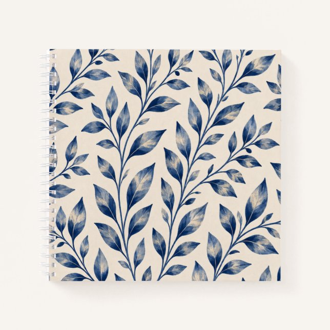 Cuaderno Blue Watercolor Foliage Notebook (Anverso)