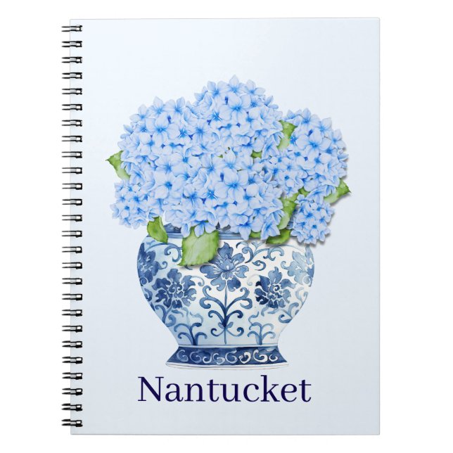 Cuaderno Blue & White Chinoiserie Floral Nantucket Notebook (Frente)