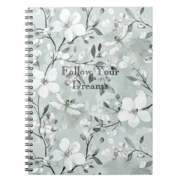 Cuaderno Blue White Floral Dragonflies