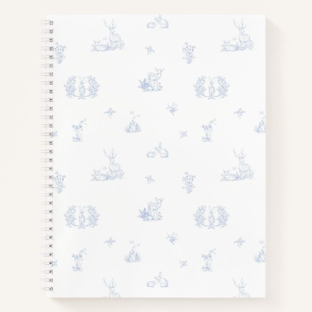 Cuaderno Blue White Forest Woodland Toile (Anverso)