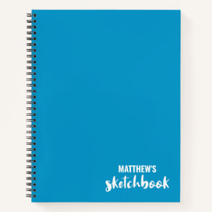 Cuaderno Blue White Personalizada Sketchbook Tu Nombre