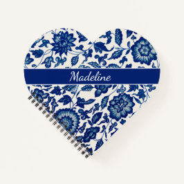 Cuaderno Blue White Wildflower French Country Custom Name