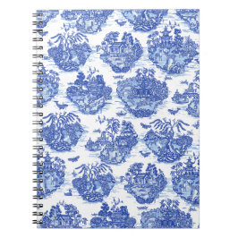 Cuaderno Blue Willow Animal Rabbit Deer Fox Bird Toile Art