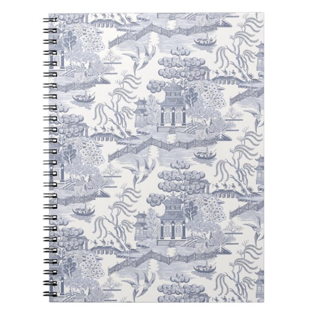 Cuaderno Blue Willow en azul gris (Frente)