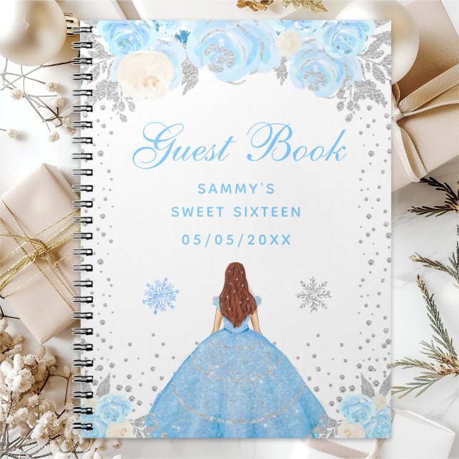 Cuaderno Blue Winter Brown Hair Princess Dulce (Subido por el creador)