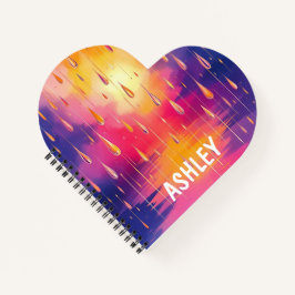 Cuaderno Blue Yellow Rain Drops Watercolor Painting