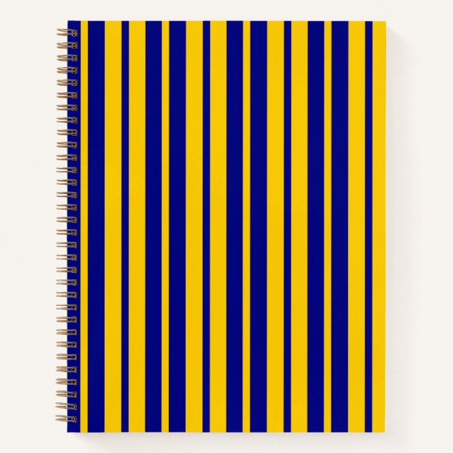 Cuaderno Blue Yellow Stylish Stripes Pattern Design  (Anverso)