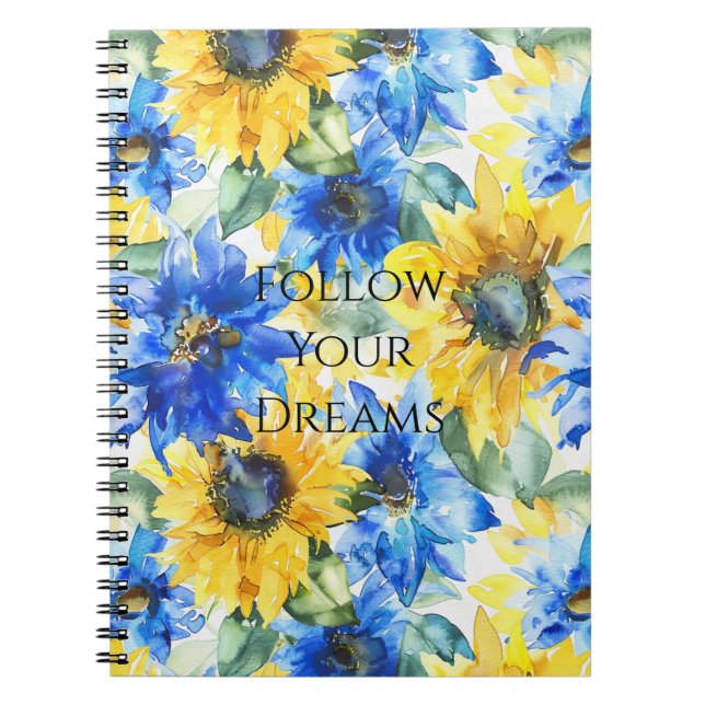 Cuaderno Blue Yellow Sunflowers (Frente)