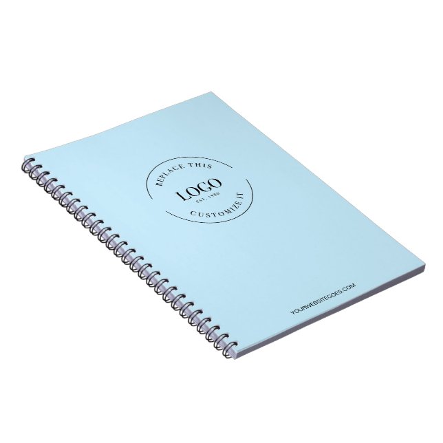 Cuaderno Blue Your Logo and website Promotional Business (Lado Derecho)