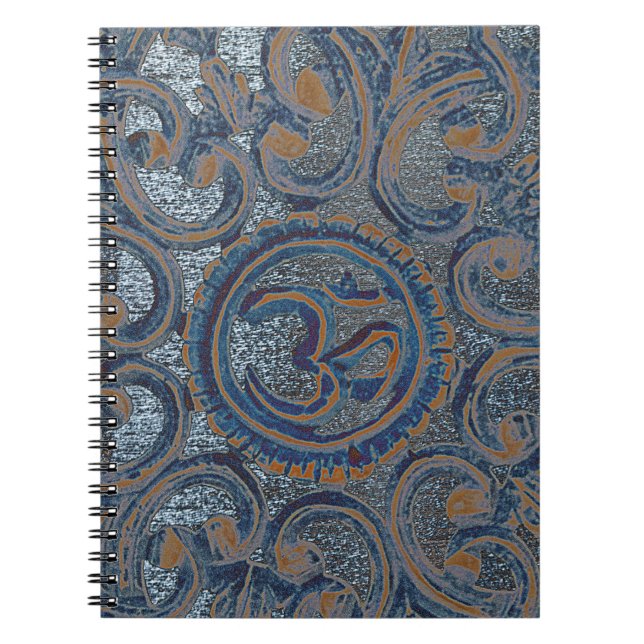 Cuaderno Blue Zen Yoga Meditación OM Aum Mantra Ajna (Frente)