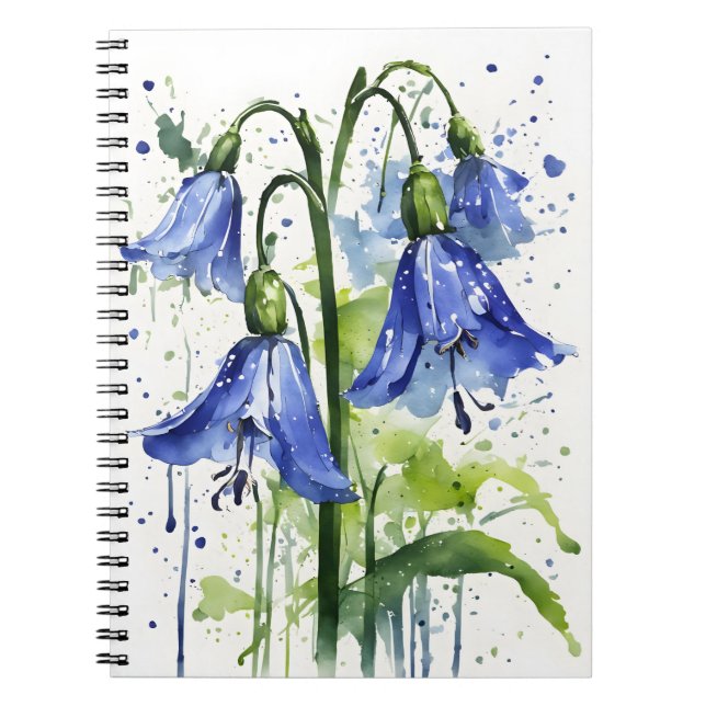 Cuaderno Bluebell - Watercolor flowers (Frente)