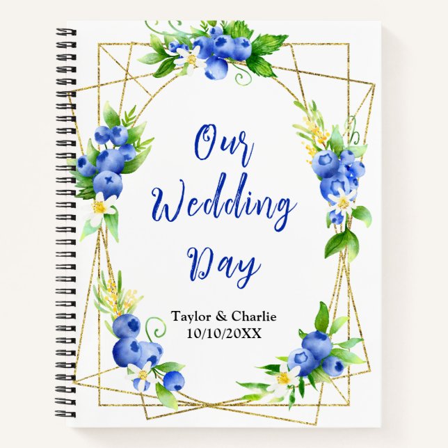 Cuaderno Blueberry Floral Wedding Planner (Anverso)
