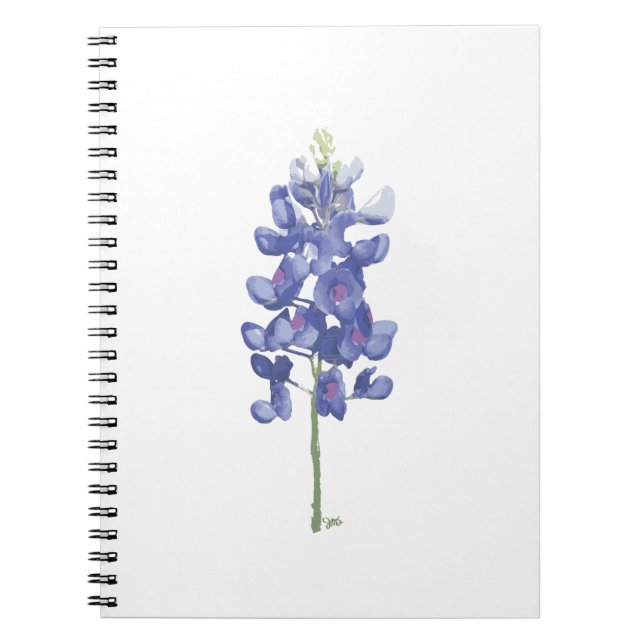 Cuaderno Bluebonnet de la Flor Silvestre de Texas (Frente)