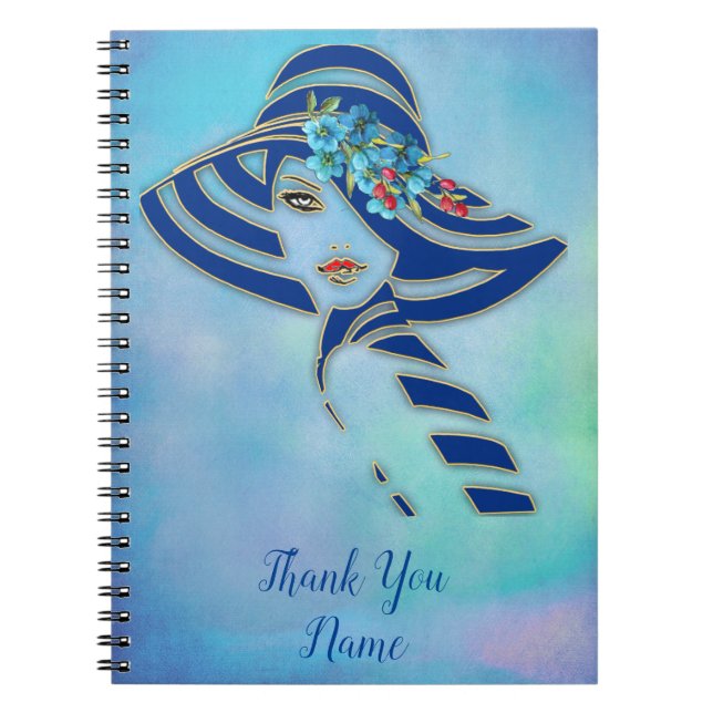 Cuaderno Blues de cornflower en acuarela (Frente)