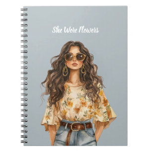 Cuaderno Blusa Femenina Jeans Flores