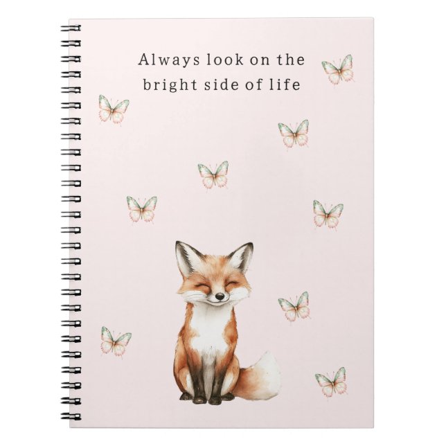 Cuaderno Blush Cute Happy Fox Bright Side Butterflies   (Frente)
