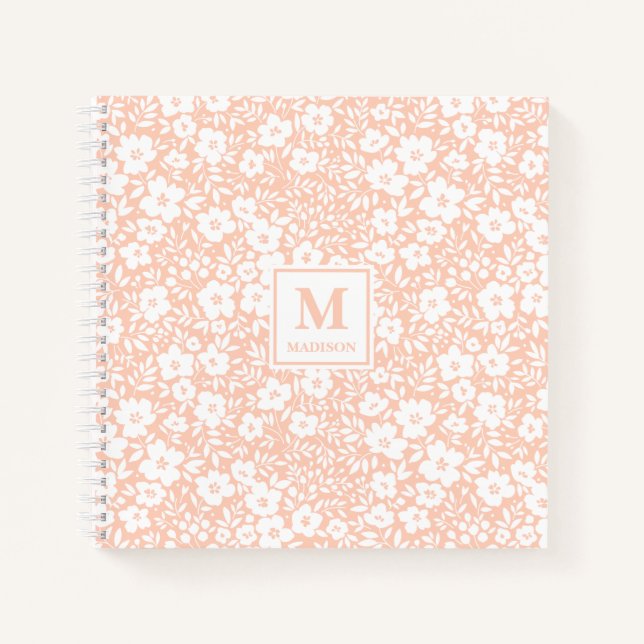 Cuaderno Blush Floral Monogram Notebook Journal (Anverso)