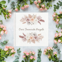Blush Pampas Grass Wedding Guest Book