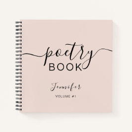 Cuaderno Blush Pink Black Script Your Name Poetry