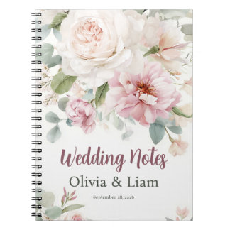 Cuaderno Blush Pink Floral Personalized Wedding Planner