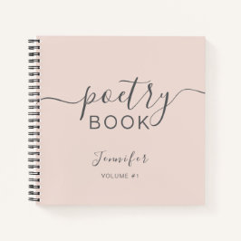 Cuaderno Blush Pink Grey Script Your Name Poetry