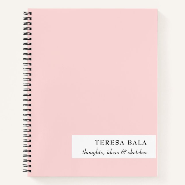 Cuaderno Blush Pink Modern Minimalist Design (Anverso)