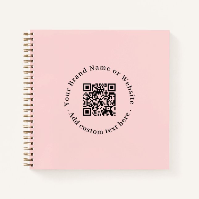 Cuaderno Blush Pink QR | Feminine Business Promo Design (Anverso)