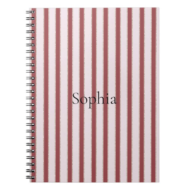 Cuaderno Blush Pink Red Stripes (Frente)