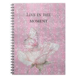 Cuaderno Blush Pink Rose Butterfly Sparkle