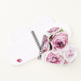 Cuaderno Blush Pink Rose Floral Heart Elegant Spiral Notebo