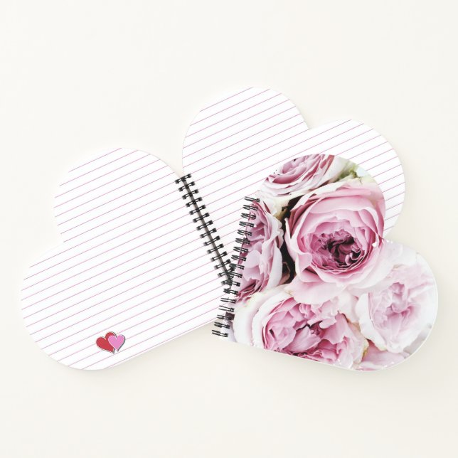 Cuaderno Blush Pink Rose Floral Heart Elegant Spiral Notebo (Interior)