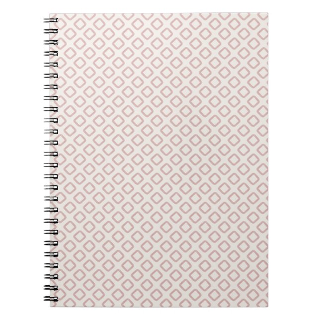 Cuaderno Blush Pink Watercolor Diamond Pattern Minimal Boho (Frente)