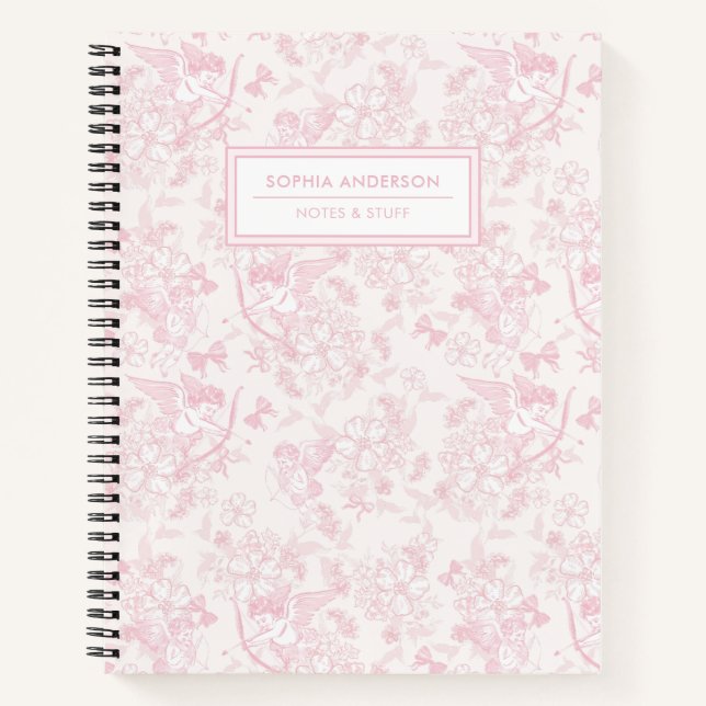 Cuaderno Blush Rosa Cupido Caprichoso y Flor de Cerezo (Anverso)