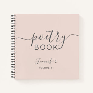 Cuaderno Blush Rosa Gris Escribe Tu Nombre Poesía