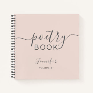 Cuaderno Blush Rosa Gris Escribe Tu Nombre Poesía