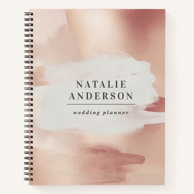 Cuaderno Blush Rose Gold Femenino Moderno Negocio Pequeño (Anverso)