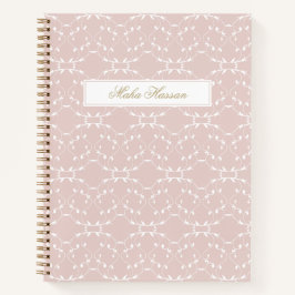 Cuaderno Blush Rose Vine Pattern Journal | Custom Name 