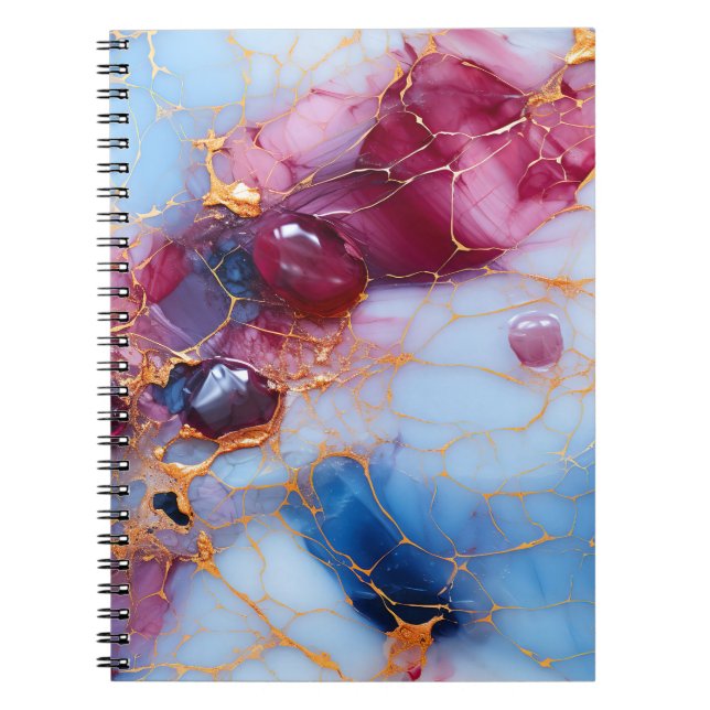 Cuaderno Blush & Sapphire Marble with Gold Veins (Frente)