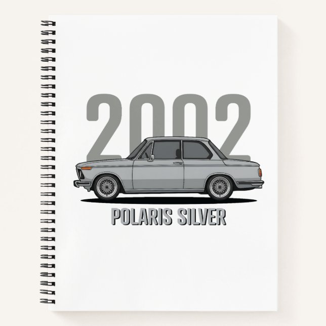 Cuaderno BMW 2002 Plateado Polar Clásico (Anverso)