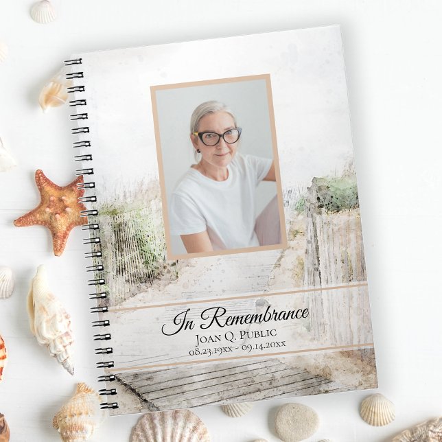 Cuaderno Boardwalk to Beach Funeral Memorial Guest Book (Subido por el creador)