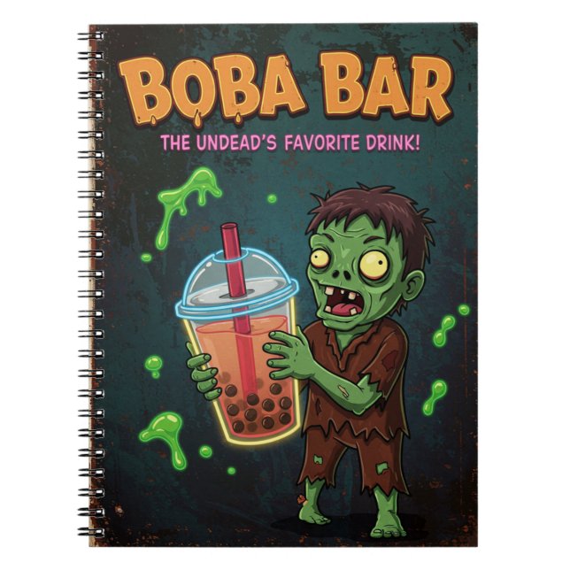 Cuaderno Boba Bar – ¡La bebida favorita de los no muertos! (Frente)