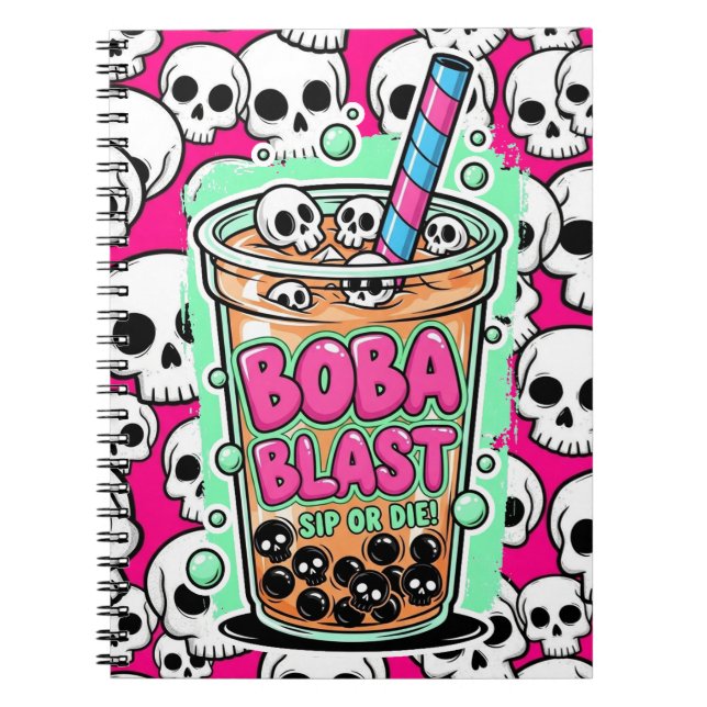 Cuaderno Boba Blast – ¡Bebe o Muere!  (Frente)