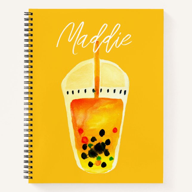 Cuaderno Boba Bubble tea tea art ilustracion (Anverso)